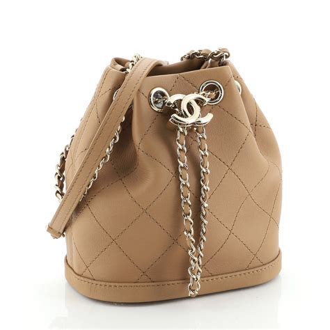 chanel quilted bucket bag